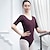 levne Oblečení na balet-prodyšný balet aktivní oděv trikot / onesie ruching čisté barevné sestřihy dámské výkonnostní tréninky poloviční rukáv vysoká bavlněná směs