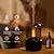 olcso Dísz- és éjszakai világítás-légpárásító 120ml aroma diffúzor gyertya lámpa elektromos aromaterápiás diffúzor láng humidicador usb asztali dekor éjszakai lámpa