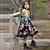 Χαμηλού Κόστους Φορέματα-Παιδιά Λίγο Κοριτσίστικα Φόρεμα Φλοράλ Πουά Ριγέ Καθημερινά Με Βολάν Κουρελού Βαθυγάλαζο Βαμβάκι Ως το Γόνατο Μακρυμάνικο Βίντατζ χαριτωμένο στυλ Καθημερινό Φορέματα Άνοιξη Φθινόπωρο Κανονικό 3-12