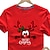 voordelige Tops-Familie-look T-shirt Katoen Hert Casual Rood Korte mouw Dagelijks Bijpassende outfits