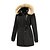 cheap Down&amp; Parkas-Women&#039;s Winter Jacket Winter Coat Parka Outdoor Daily Wear Vacation Going out Warm Breathable Zipper Pocket Fur Collar Fleece Lined Elegant Lady Comfortable Hoodie Regular Fit Solid Color Outerwear
