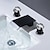 levne Dvě rukojeti-koupelnová umyvadlová baterie se dvěma křišťálovými rukojeťmi vodopád matně černá/chrom namontovaná na desku rozšířená 3 otvory koupelnové baterie pro vanu nebo umyvadlo