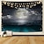cheap Landscape Tapestry-Moon Sea Sky Wall Tapestry Art Decor Blanket Curtain Picnic Tablecloth Hanging Home Bedroom Living Room Dorm Decoration Landscape Full Night Ocean Cloud Star