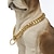 cheap Dog Collars, Harnesses &amp; Leashes-10mm Small and Medium Pet Dog Chain Stainless Steel Titanium Steel Gold Cuban Chain Dog Collar Necklace Cat Chain