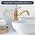 abordables Classiques-Robinet de lavabo de salle de bain à poignée unique en laiton antique brossé mitigeur de robinet de salle de bain à longue portée