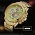 abordables Relojes de Cuarzo-Naviforce relojes para hombre deporte resistente al agua acero inoxidable moda lujo oro reloj fecha reloj cuarzo reloj de pulsera