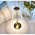 abordables Iluminación interior-lámpara de mesa de cristal estilo nórdico falda modelado dormitorio decoración ambiente creativo, lámpara de noche, recargable, atenuación de tres engranajes, fuente de alimentación usb