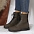 cheap Combat Boots-Women&#039;s Boots Combat Boots Plus Size Outdoor Office Daily Solid Color Solid Colored Booties Ankle Boots Winter Flat Heel Round Toe Elegant Minimalism Walking PU Leather PU Zipper Dark Brown Black