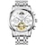 זול שעונים מכאניים-olevs גברים לוח שנה שעון מכני יוקרה עמיד למים אופנה אוטומטית מתפתל עצמי שלב ירח זוהר רצועת נירוסטה שעון
