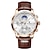 baratos Relógios Quartz-Lige relógio de quartzo masculino de luxo, vestido casual de negócios, relógio de pulso analógico, calendário, data, cronógrafo, pulseira de couro à prova d&#039;água, relógios esportivos masculinos