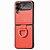 cheap Samsung Case-Phone Case For Samsung Galaxy Flip Z Flip 4 Z Flip 3 Ring Holder Flip Full Body Protective Solid Colored PC PU Leather