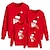 رخيصةأون ملابس علوية-نظرة العائلة كنزات كنزة قطن أحرف إيموجي مناسب للبس اليومي أسود أحمر كم طويل يوميا ملابس مطابقة