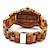 זול שעוני קוורץ-bewell w086b שעון עץ לגברים אנלוגי קוורץ קל משקל בעבודת יד מעץ יד