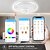 voordelige Plafondlichten en fans-led muziek plafondlamp 15,6 in 36w met bluetooth speaker afstandsbediening kleurverandering afstandsbediening/smartphone app controle geschikt voor keuken woonkamer slaapkamer kinderkamer gang
