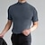 billige Casual T-shirts til mænd-Herre T-shirt Turtleneck skjorte Vanlig Høj krave Gade Ferie Kortærmet Tøj Mode Afslappet Bekvem