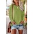 cheap Super Sale-Women&#039;s Blouse Basic Basic Plain Round Neck Fall Regular Green Blue Pink Khaki Grey