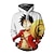 baratos Cosplay para o Dia a Dia &amp; T-shirts-One Piece Filme: Vermelho Monkey D. Luffy Moletom Desenho Mangá Anime 3D Bolso frontal Arte Gráfica Para Casal Homens Mulheres Adulto Impressão 3D