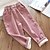 cheap Bottoms-Kids Girls&#039; Pants Solid Colored Active Home 2-12 Years Winter Purple Pink Beige