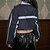 お買い得  y2kファッション-スパイシーガールズ パンク＆ゴシック Y2K 2000年 仮面舞踏会 ジャケット 女性用 日本語 コスプレ衣装 インクブルー