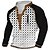 cheap Men&#039;s Henley Sweatshirts-Men&#039;s Unisex Sweatshirt Pullover Button Up Hoodie White Standing Collar Dot Graphic Prints Zipper Print Daily Sports Holiday 3D Print Streetwear Designer Casual Spring &amp;  Fall Clothing Apparel Hoodies