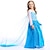 baratos Vestidos-Vestido de fantasia infantil elsa congelado lantejoulas floral desempenho festa azul maxi manga longa princesa vestidos doces outono inverno ajuste regular 3-10 anos