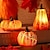 cheap Décor &amp; Night Lights-3pcs Fall Pumpkin Decorations Resin Light Up Pumpkin for Tiered Tray Decorations Battery Operated LED Lighted Pumpkin Mini Pumpkin Lamp Fall Thanksgiving Table Centerpieces for Autumn Home Party Decor