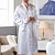 cheap Men&#039;s Robes-Men&#039;s Robe Silk Robe Robes Gown Sleepwear 1 PCS Pure Color Fashion Comfort Soft Home Bed Faux Silk Polyester Breathable V Wire Long Sleeve Basic Fall Spring Black White