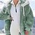 voordelige Vage Sweatshirts-Dames Kleurenblok Teddy Sherpa-fleece Lange mouw Col Capuchon Normale tops Dagelijks gebruik Casual Vetoketju Zak Paars Zwart Wit Leger Groen Bordeaux Lente Herfst Winter