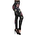 cheap Leggings-Women&#039;s Tights Leggings Jeggings Flower / Floral Print Ankle-Length Tummy Control Butt Lift Faux Denim Casual Weekend Skinny Fashion Black Blue High Elasticity High Waist