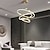 billiga Hängande-led taklampa ring cirkel design 3 ringar 40/60/80cm justerbar akryl moderna ljuskronor 3000k modern modern stil kök matsal hem bar ljus 110-240v varmvit