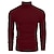 cheap Men&#039;s Pullover Sweater-Men&#039;s Sweater Pullover Sweater Jumper Turtleneck Sweater Fall Sweater Ribbed Knit Knitted Plain Turtleneck Stylish Casual Daily Wear Vacation Clothing Apparel Spring &amp;  Fall Wine Black M L XL