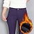 cheap Women&#039;s Pants-Women‘s Fleece Pants Tights Flannel Trousers lined Blue Purple Wine High Waist Fashion Office Causal Side Pockets High Elasticity Full Length Thermal Warm S M L XL XXL