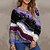 cheap Hoodies &amp; Sweatshirts-Women&#039;s Sweatshirt Pullover Print Active Streetwear Blue Purple Green Graphic Abstract Daily Long Sleeve Round Neck