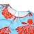Χαμηλού Κόστους στάμπα ολόσωμη φόρμα-Γυναικεία Φόρμες Με Κορδόνια Στάμπα Φλοράλ Στρογγυλή Ψηλή Λαιμόκοψη Επίσημο Πάρτι Χοροεσπερίδα Ίσια Κανονικό Μισό μανίκι Μπλε Απαλό Τ M L Άνοιξη