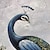 abordables Peintures animaux-peinture à l&#039;huile 3d faite à la main peinte à la main verticale florale/botanique contemporain moderne toile tendue paon