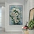 baratos Pinturas Florais/Botânicas-Pintura a óleo artesanal decoração de arte de parede de lona flores modernas para decoração de casa rolada sem moldura pintura não esticada