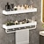 tanie Półki łazienkowe-koszyk prysznicowy półki łazienkowe do montażu na ścianie biały organizator do przechowywania stojak łazienka kuchnia sprzęt łazienkowy wisiorek łazienka półka przestrzeń aluminiowa półka prysznicowa