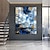 billige Abstrakte malerier-håndlaget oljemaleri lerret veggkunst dekorativt abstrakt knivmaleri landskapsblått for hjemmeinnredning rullet rammeløst ustrukket maleri