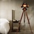 tanie Lampa stołowa i podłogowa-projektor kinowy lampa podłogowa, lampa statywowa do sypialni vintage steampunk regulowany 59 &quot;czarny metalowy aparat drewniane wysokie światła do kącika do nauki, biura, brązu