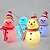 abordables Figurines de collection-led multicolore bonhomme de neige lumineux ornements pendentif de noël lampe en cristal de noël veilleuse joyeux noël cadeau noel marchandises