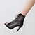 abordables Bottines de danse-Femme Bottes de Danse Chaussures de Tango Professionnel Bottes sexy Mode Bottes Lacet Maille Adulte Noir Beige