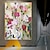 billiga Blom- och växtmålningar-handgjord oljemålning canvas väggkonst dekoration moderna stora blommor för heminredning rullad ramlös osträckt målning