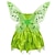 Недорогие Платья-Детский костюм Тинкер Белл для девочек, платье, вечернее платье с бабочкой, зеленый асимметричный костюм с короткими рукавами, милые платья, весна-лето, обычная посадка, От 3 до 10 лет