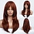 abordables Pelucas sintéticas de moda-pelucas rojas para mujeres pelucas largas en capas con flequillo pelucas de fibra sintética resistentes al calor pelucas de fiesta de cosplay de halloween