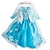 Недорогие Платья для вечеринки-Детский костюм «Холодная Эльза» для девочек, платье трапециевидной формы с рисунком, красивое синее платье принцессы с длинными рукавами, осенне-зимние платья для детей 2-8 лет
