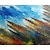 abordables Peintures paysages-Peinture à l&#039;huile faite à la main toile art mural décoration moderne coloré paysage forestier mystérieux pour la décoration intérieure roulé sans cadre peinture non étirée