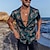 cheap Men&#039;s Camp Shirts-Men&#039;s Shirt Floral Print Short Sleeve Turndown Tops Black Red Beach Outdoor Street Button-Down Print Tops Fashion Casual Breathable Comfortable