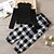 abordables Ensembles pour filles-Costume pantalon Ensemble Enfants Fille Plaid Col ras du cou manche longue Adorable Extérieur Coton 7-13 ans Hiver Noir / Automne