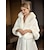 cheap Faux Fur Wraps-Shawls Bridal‘s Wraps Elegant Keep Warm Sleeveless White Faux Fur Fall Wedding Wraps With Pure Color For Wedding Fall &amp; Winter