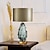 levne stolní a stojací lampa-led stolní lampa possini euro design pobřežní noční lampa 68 cm vysoká keramická modrá zelená spirálová glazura neutrální oválné stínidlo do obývacího pokoje ložnice u postele